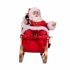 Wholesale 🛒 Santa Figurines Kurt Adler 10-Inch Coca-Cola Santa In Sleigh Table Piece 🎉