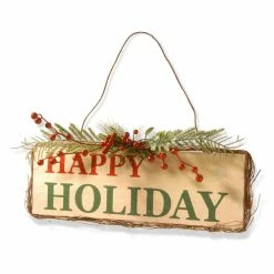 New 🔔 Decorative 🎅 Christmas Accents National Tree Company Door Hanger - Happy Holiday 🎉