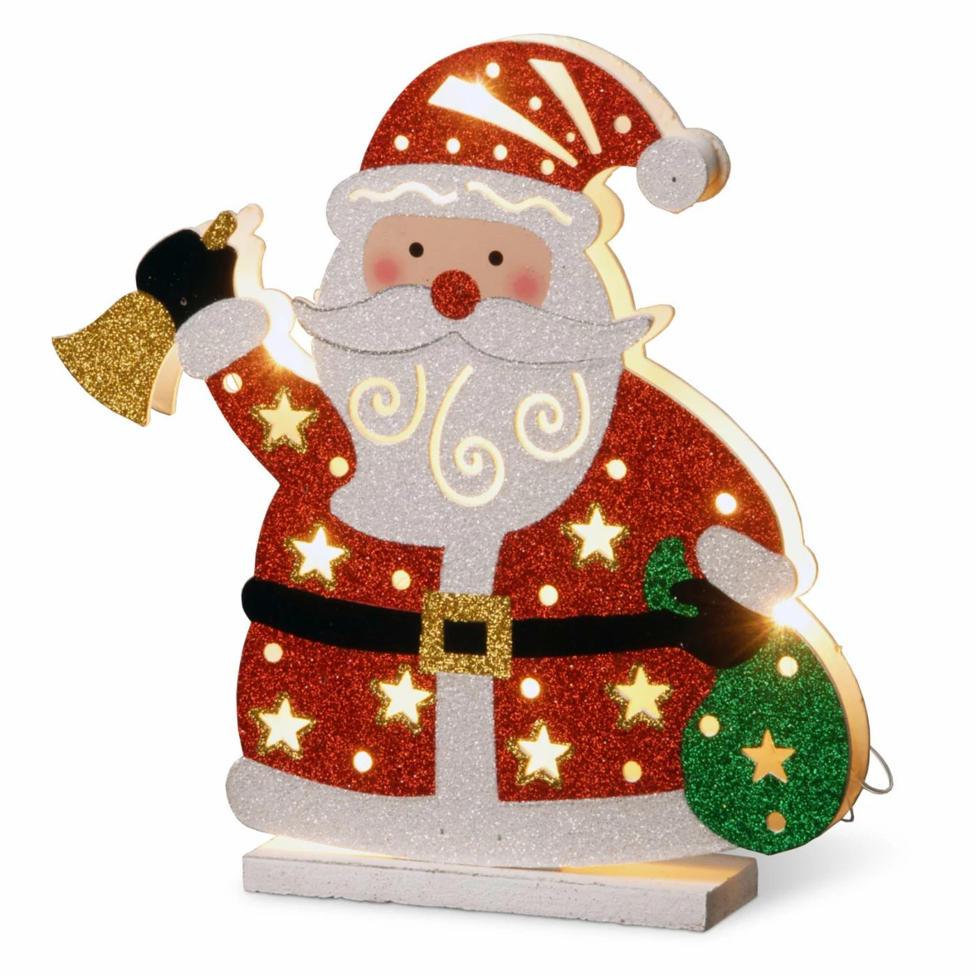 Promo 𧨠Santa Figurines National Tree Company Wood-Look Double Sided Santa π