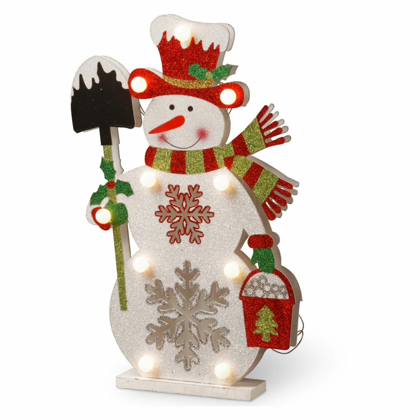 Cheap β Snowman Figurines & DΓ©cor National Tree Company Wood-Look Double Sided Snowman Holding A Shovel β
