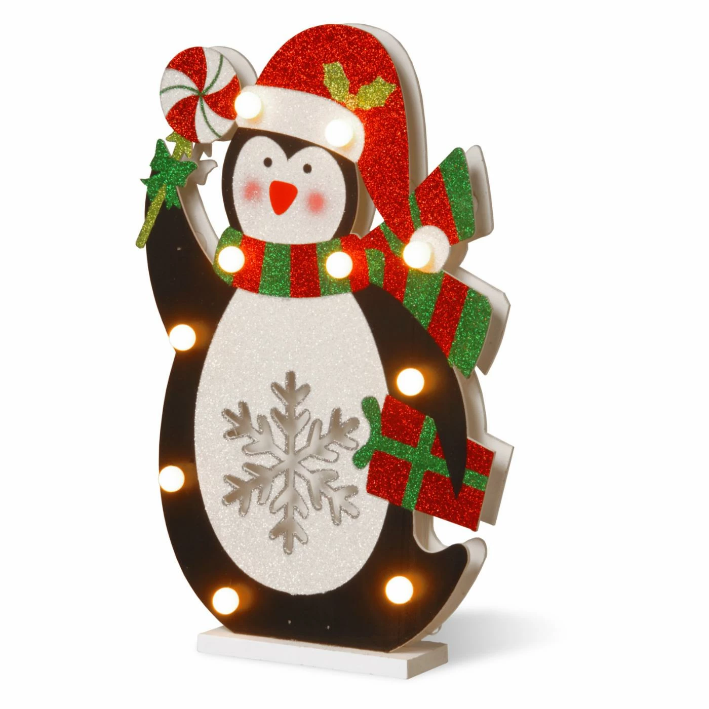 Wholesale π Decorative π Christmas Accents National Tree Company Wood-Look Double Sided Penguin Holding Lollypop π