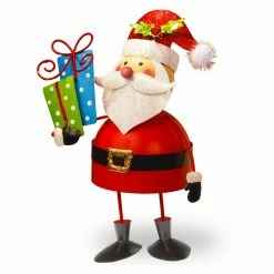 Deals 🧨 Santa Figurines National Tree Company White Wire 3D Santa Holding Gifts 👏