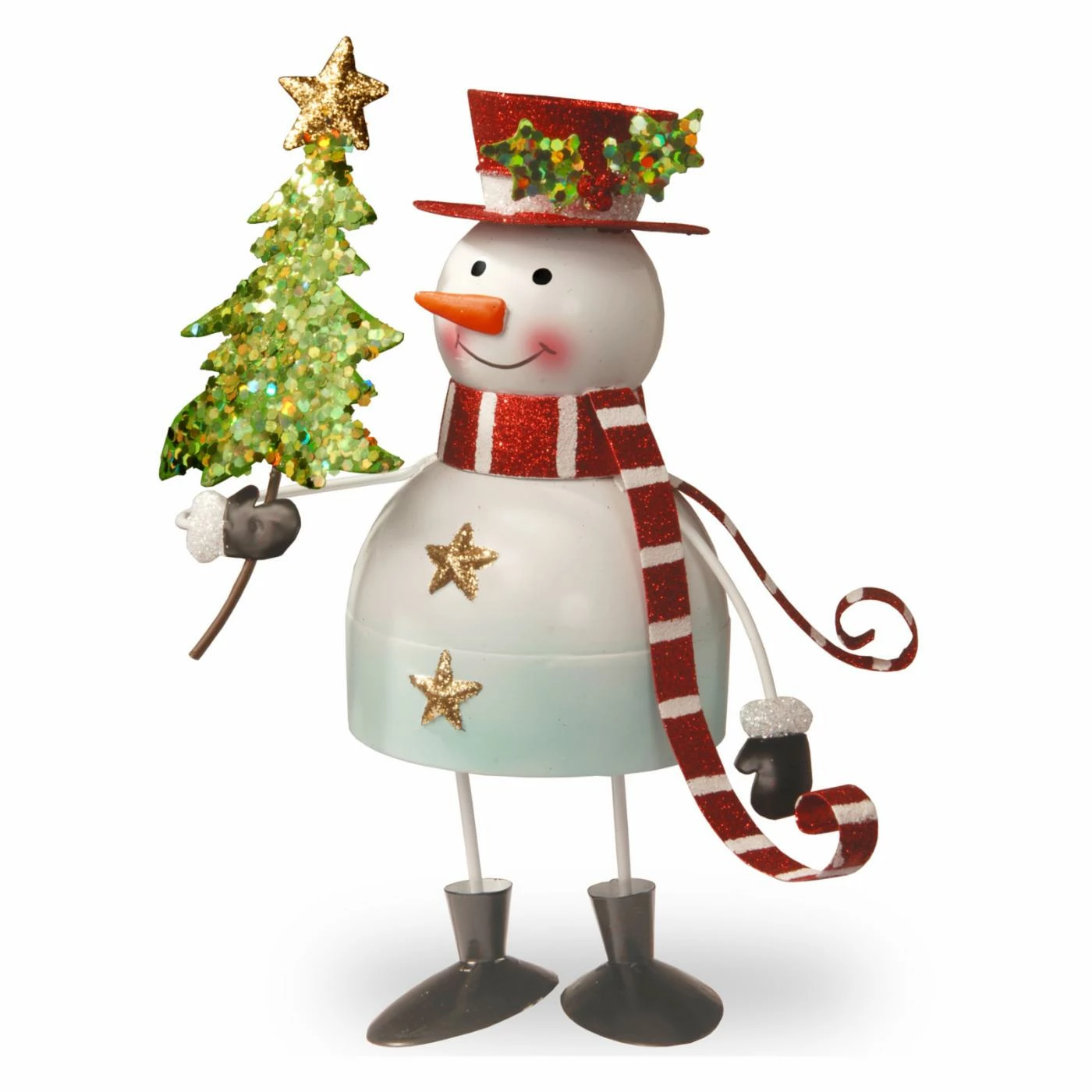 Best deal π― Snowman Figurines & DΓ©cor National Tree Company White Wire 3D Snowman Holding Tree βοΈ
