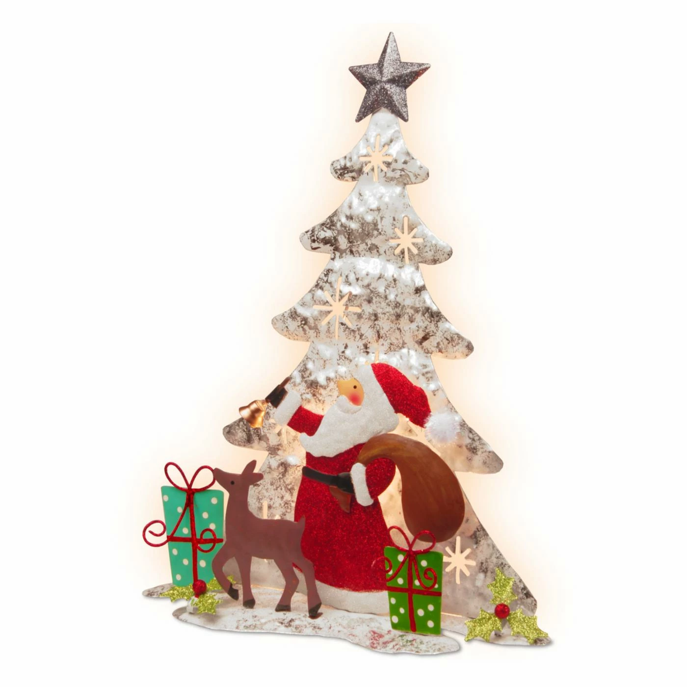 Best Sale π Tabletop π Christmas Tree DΓ©cor National Tree Company White Wire Single Sided π Christmas Tree With Santa And Deer π