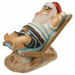 Coupon 😀 Santa Figurines National Tree Company 5 In. Santa In Beach Chair Figurine 🔥