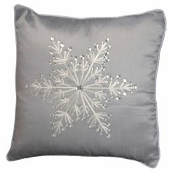 New ✨ Decorative 🎁 Christmas Pillows National Tree Company Embroidered Snowflake Decorative Pillow ⌛