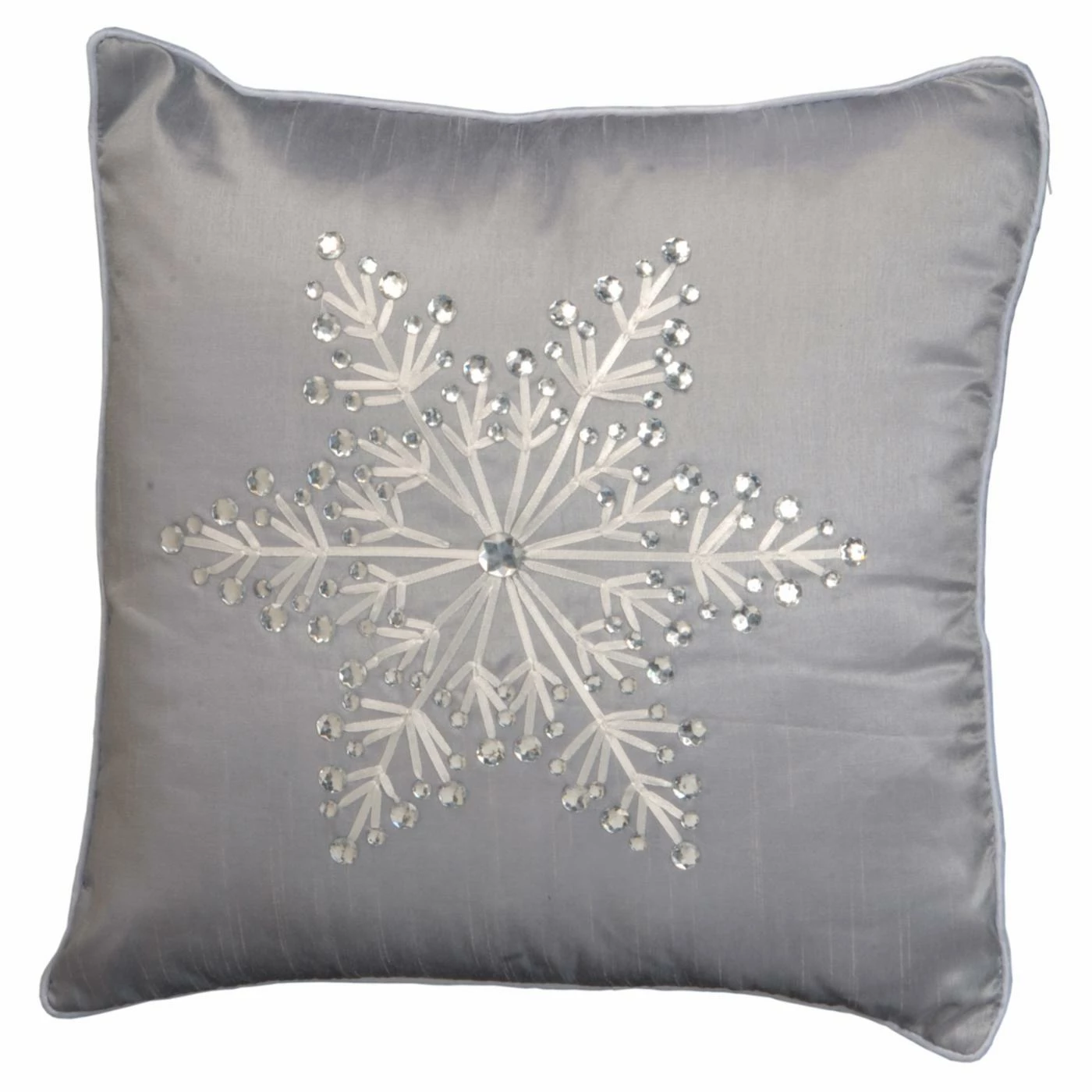New β¨ Decorative π Christmas Pillows National Tree Company Embroidered Snowflake Decorative Pillow β