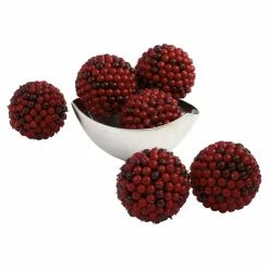 Best reviews of 🤩 Nearly Natural Decorative 🎄 Christmas Accents 5 In. Red Berry Ball - Set Of 6 ⭐