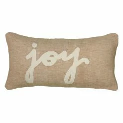 Outlet 😉 Decorative 🎅 Christmas Pillows Rizzy Home Applique And Embroidery JOY Decorative Throw Pillow In Beige ✔️