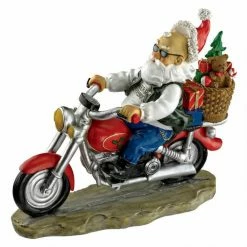 Best deal ❤️ Santa Figurines Design Toscano Old School Father 🔔 Christmas Santa Biker Statue 🎁