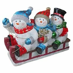 Cheapest 🌟 Snowman Figurines & Décor Design Toscano Downhill To The Holidays Illuminated Snowman And Sled Statue 💯