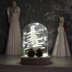 Cheap 🛒 Decorative ❄ Christmas Accents LuxenHome 8 In. LED Holiday Tree Dome 👍