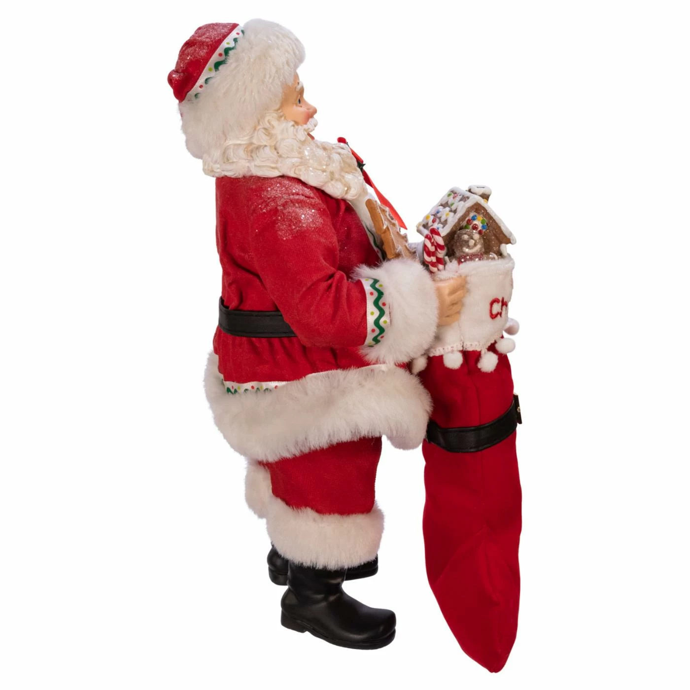 Flash Sale β¨ Santa Figurines Kurt Adler 10.5 In. Fabriche Gingerbread Santa With Stocking And Wreath π - Image 4