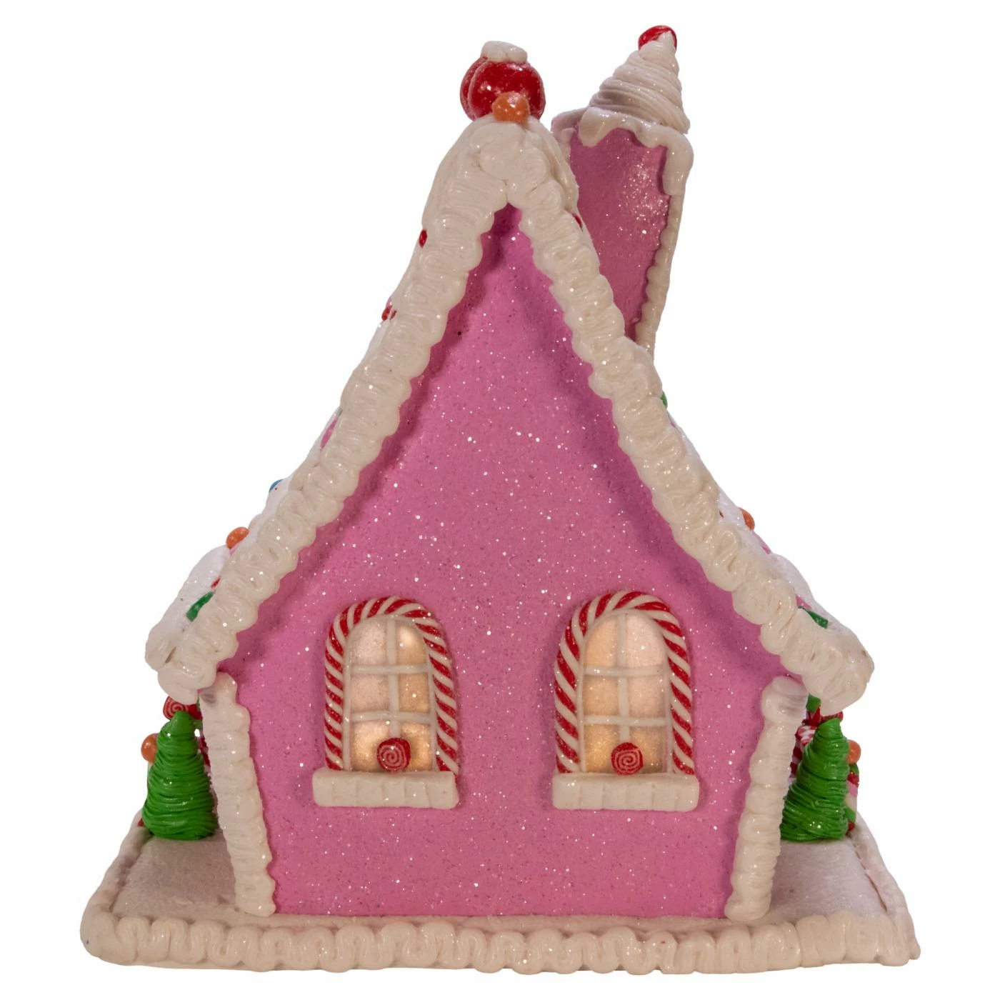 Brand new π Decorative π Christmas Accents Kurt Adler 10 In. Pink Battery Operated π¬ Candy LED Gingerbread House Table Piece β - Image 4