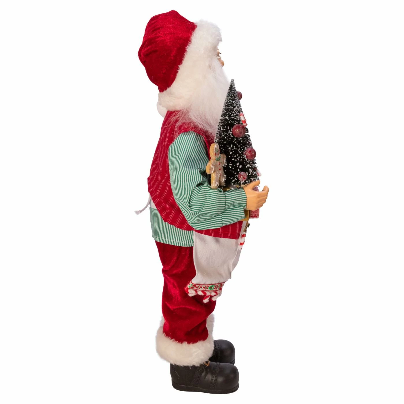 New 𧨠Santa Figurines Kurt Adler 18 In. Kringle Klaus Santa And Gingerbread House ⨠- Image 4